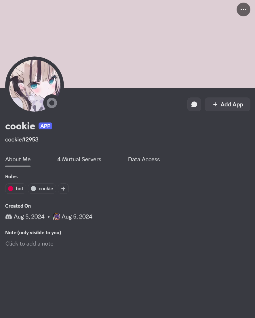 screenshot of my discord bot profile